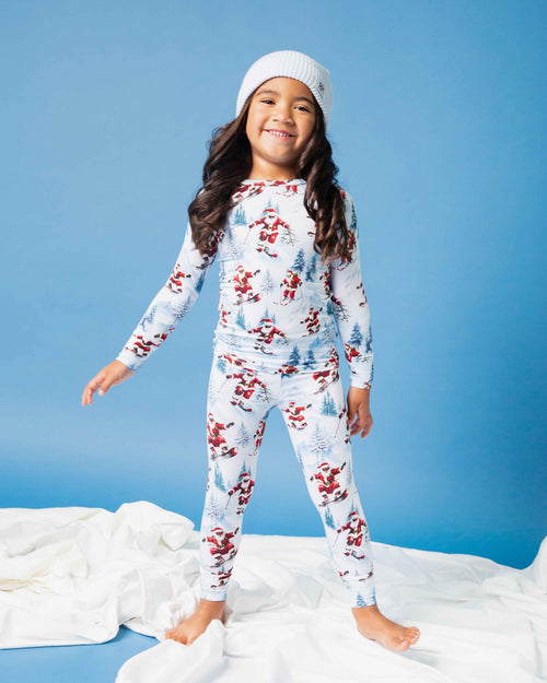 Baby Kids Bamboo Pajamas — Sleigh the Slopes Long Sleeve Pajama Set — Image 1