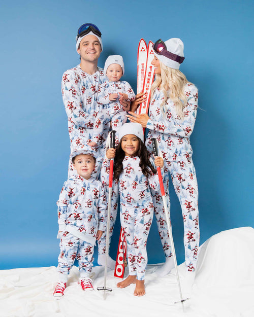Baby Kids Bamboo Pajamas — Sleigh the Slopes Long Sleeve Pajama Set — Image 4