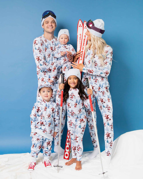 Baby Kids Bamboo Pajamas — Sleigh the Slopes Women's Long Sleeve V-Neck T-Shirt — Image 5