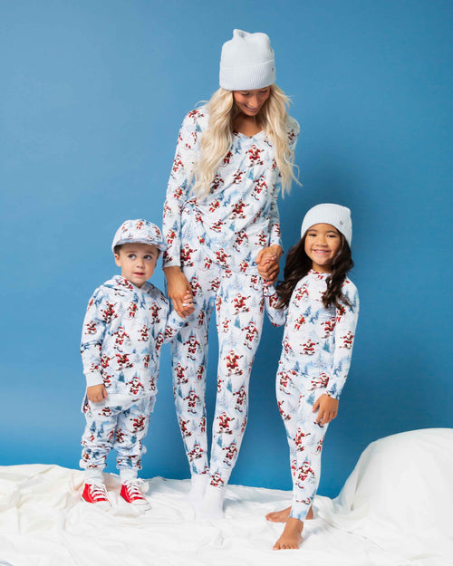 Baby Kids Bamboo Pajamas — Sleigh the Slopes Women's Long Sleeve V-Neck T-Shirt — Image 6
