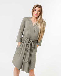Baby Kids Bamboo Pajamas — Olive The Above Women's Robe — Image 1