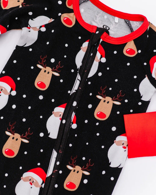Baby Kids Bamboo Pajamas — Snow Ho Ho Convertible Romper — Image 4