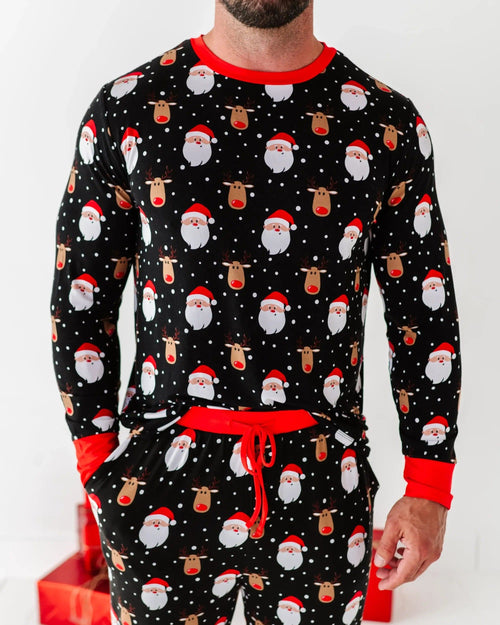Baby Kids Bamboo Pajamas — Snow Ho Ho Men's Shirt — Image 6