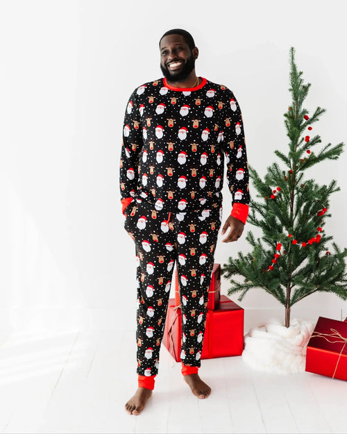 Baby Kids Bamboo Pajamas — Snow Ho Ho Men's Shirt — Image 7