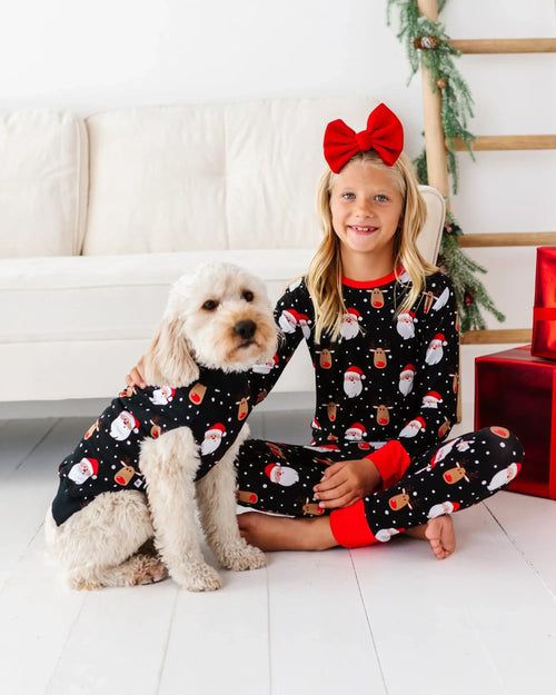Baby Kids Bamboo Pajamas — Snow Ho Ho Dog Sweater — Image 13