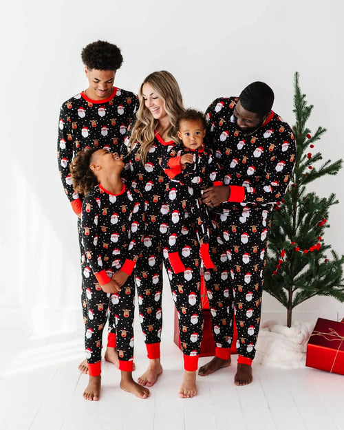 Baby Kids Bamboo Pajamas — Snow Ho Ho Women's Long Sleeve V-Neck Shirt — Image 8