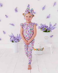 Baby Kids Bamboo Pajamas — So Eggstra Cap Sleeve Two-Piece Pajama Set — Image 1
