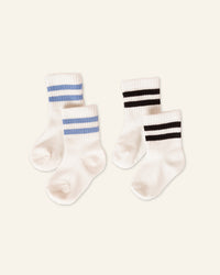 Baby Kids Bamboo Pajamas — Bamboo Striped Varsity Socks Bundle — Image 1