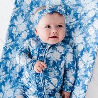 Baby Kids Bamboo Pajamas — Southern Rose Changing Pad Cover — Image 1