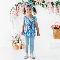 Baby Kids Bamboo Pajamas — Southern Rose Short Sleeve Top & Leggings — Image 1