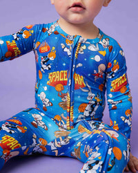 Baby Kids Bamboo Pajamas — Space Jam™ Convertible Romper — Image 5