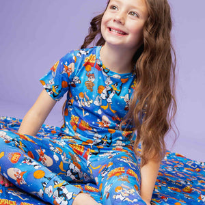 Baby Kids Bamboo Pajamas — Space Jam™ Short Sleeve Pajama Set — Image 8