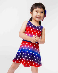 Baby Kids Bamboo Pajamas — Stars Aligned Sleeveless Twistback Dress — Image 1