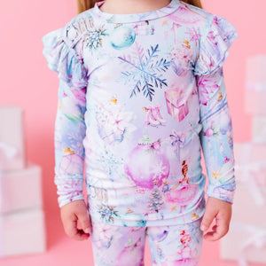 Baby Kids Bamboo Pajamas — Sugar Plum Dreams Two-Piece Pajama Set — Image 1