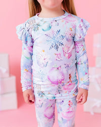 Baby Kids Bamboo Pajamas — Sugar Plum Dreams Two-Piece Pajama Set — Image 1