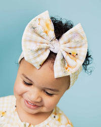 Baby Kids Bamboo Pajamas — Sunny Side Up Biggie Bow — Image 1