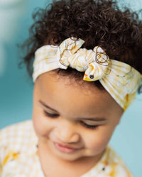 Baby Kids Bamboo Pajamas — Sunny Side Up Headwrap — Image 1
