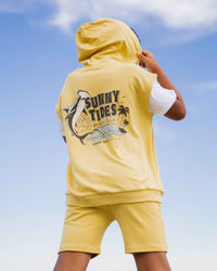 Baby Kids Bamboo Pajamas — Shark Week™ Sunny Tides Hooded T-Shirt & Shorts Set — Image 1