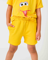 Baby Kids Bamboo Pajamas — Sunny Yellow Pull-On Shorts — Image 1