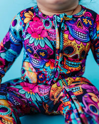 Baby Kids Bamboo Pajamas — Sweet But Deadly Convertible Romper — Image 1