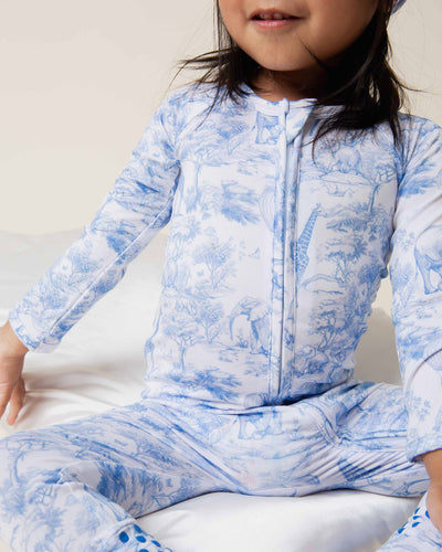 Baby Kids Bamboo Pajamas — Sweet Safari Convertible Romper — Image 1