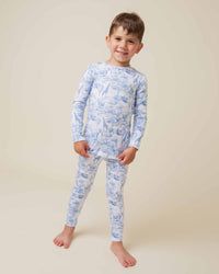 Baby Kids Bamboo Pajamas — Sweet Safari Long Sleeve Pajama Set — Image 1