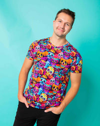 Baby Kids Bamboo Pajamas — Sweet But Deadly Men's Short Sleeve T-Shirt — Image 1