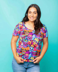 Baby Kids Bamboo Pajamas — Sweet But Deadly Women's Short Sleeve T-Shirt — Image 1