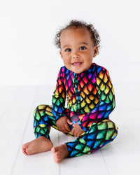 Baby Kids Bamboo Pajamas — Take The Throne Long Sleeve Romper — Image 1