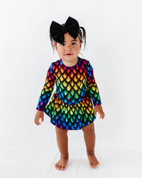 Baby Kids Bamboo Pajamas — Take The Throne Long Sleeve Ruffle Dress — Image 1
