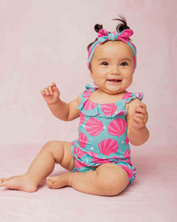 Baby Kids Bamboo Pajamas — Talk to the Shell Bubble Romper — Image 1