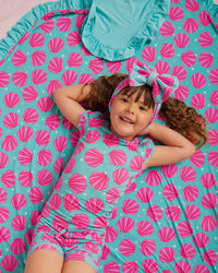 Baby Kids Bamboo Pajamas — Talk to the Shell Ruffle Bum Bum Blanket — Image 1
