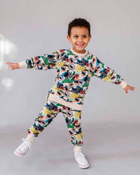 Baby Kids Bamboo Pajamas — BATMAN DC Comics™ Jogger Set - Beige — Image 1