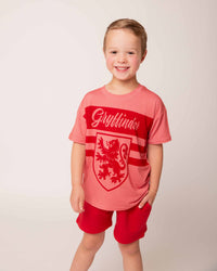 Baby Kids Bamboo Pajamas — Harry Potter™ Team Gryffindor Short Sleeve T-Shirt & Shorts Set — Image 1