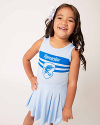 Baby Kids Bamboo Pajamas — Harry Potter™ Team Ravenclaw Girls Pleated Dress & Shorts Set — Image 1