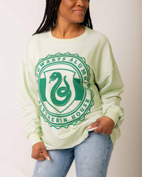 Baby Kids Bamboo Pajamas — Harry Potter™ Team Slytherin Adult Unisex Crewneck Sweatshirt — Image 1