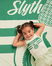 Baby Kids Bamboo Pajamas — Harry Potter™ Team Slytherin Bum Bum Blanket — Image 1