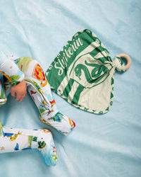Baby Kids Bamboo Pajamas — Harry Potter™ Team Slytherin Lovey — Image 1