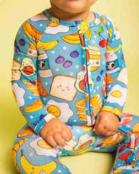 Baby Kids Bamboo Pajamas — The Brunch Bunch Convertible Romper — Image 1