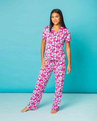 Baby Kids Bamboo Pajamas — The Powerpuff Girls™ Women's Short Sleeve Collar Shirt & Pants Set — Image 1