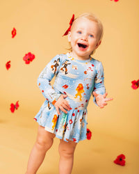 Baby Kids Bamboo Pajamas — The Wizard of Oz™ Long Sleeve Ruffle Dress — Image 1
