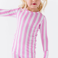 Baby Kids Bamboo Pajamas — Tickle Me Pink Two-Piece Pajama Set — Image 1