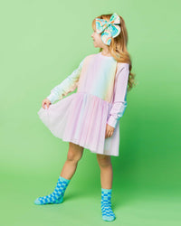 Baby Kids Bamboo Pajamas — Rainbow Long Sleeve Sweatshirt Tulle Dress — Image 1