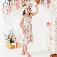 Baby Kids Bamboo Pajamas — Timeless Trellis Girls Dress & Shorts Set — Image 1