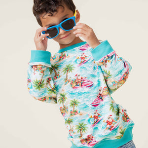 Baby Kids Bamboo Pajamas — Tis the Sea-son Crew Neck Sweatshirt — Image 1