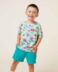 Baby Kids Bamboo Pajamas — Tis the Sea-son Short Sleeve T-Shirt & Shorts Set — Image 1