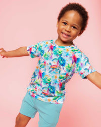 Baby Kids Bamboo Pajamas — The Turtle Package Short Sleeve T-Shirt & Shorts Set — Image 1