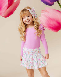 Baby Kids Bamboo Pajamas — Too Fluffin Cute Long Sleeve Top & Skort Set — Image 1