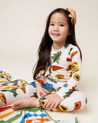 Baby Kids Bamboo Pajamas — Trail Mix Long Sleeve Pajama Set — Image 1