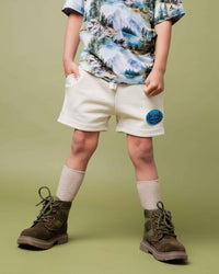 Baby Kids Bamboo Pajamas — Trail Mix Pull-On Shorts — Image 1
